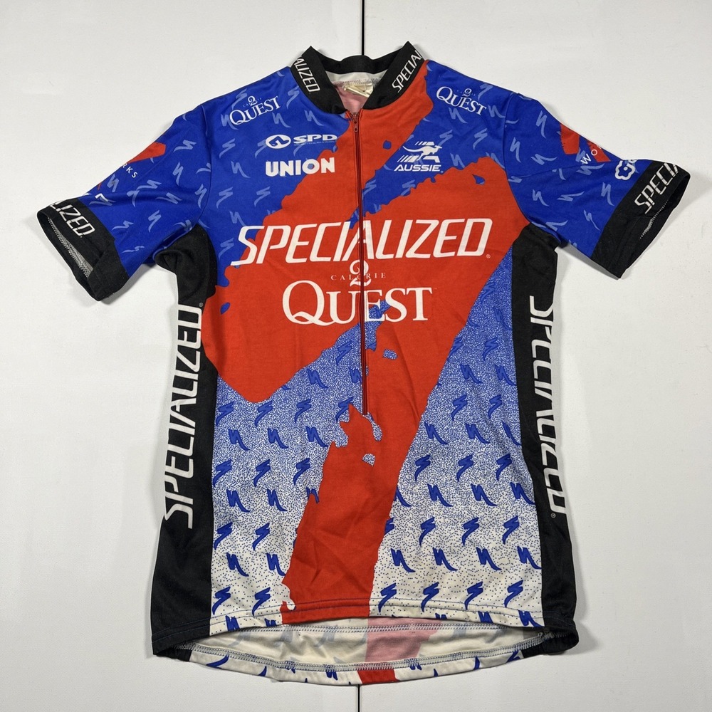 Vintage Aussie SPECIALIZED Bike Racing QUEST CYCLING Jacket Zipper Size M